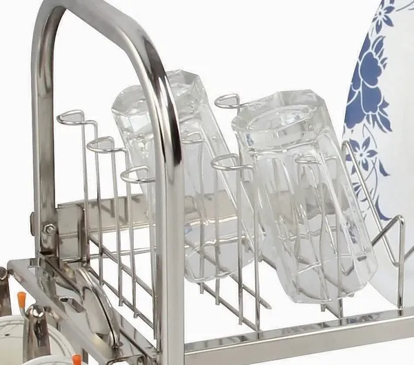 Amol®_Premium_Stainless_Steel_Kitchen_Rack_–_Multi-Purpose_Dish_Drainer,_Utensils_Organizer_with_9_Glass_Holder_|_Wall_Mount_&_Countertop_Rust_Resistant_Heavy_Duty_Stand_for_Modern_Kitchens