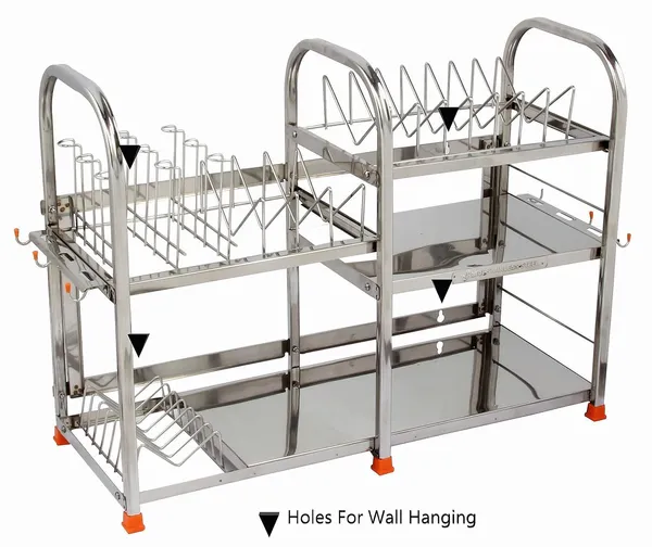 Amol®_Premium_Stainless_Steel_Kitchen_Rack_18×24×9_|_Wall-Mount_or_Countertop_Utensils_&_Dish_Drainer_with_6-Glass_Holder_|_Rust-Proof_Vessels/Crockery_Organizer_for_Indian_Homes