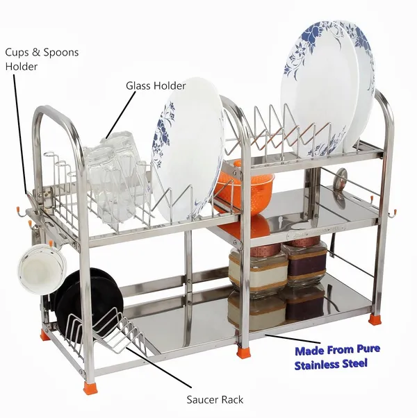 Amol®_Premium_Stainless_Steel_Kitchen_Rack_18×24×9_|_Wall-Mount_or_Countertop_Utensils_&_Dish_Drainer_with_6-Glass_Holder_|_Rust-Proof_Vessels/Crockery_Organizer_for_Indian_Homes