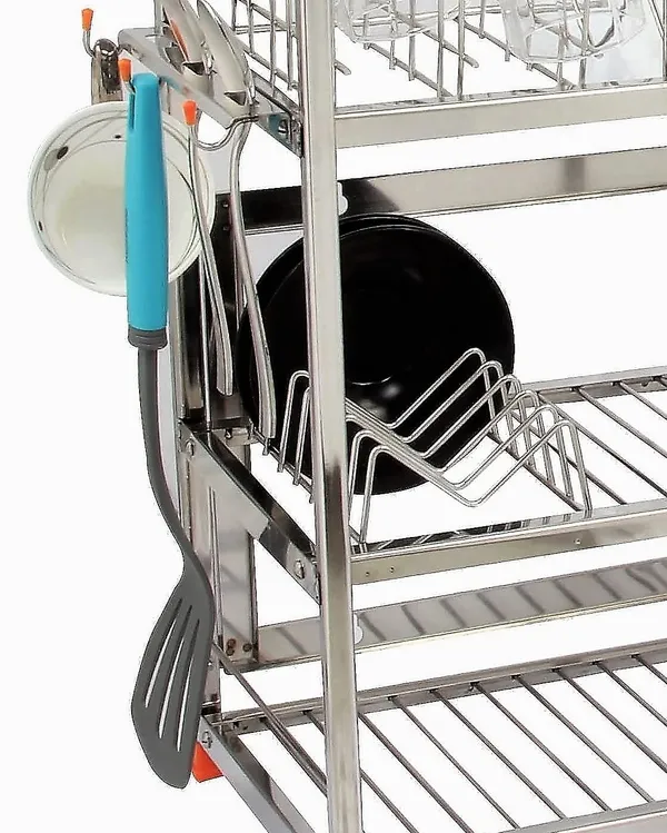 AMOL®_Stainless_Steel_Dish_Rack_&_Kitchen_Organizer_|_Wall-Mount/Table-Top_Plate,_Glass_&_Spoon_Holder_|_Rust-Proof_Utensils_Stand_for_Small_Modular_Kitchens_|_Bartan_/_Pathiram_/_Bhandi_/_Thali_Rack