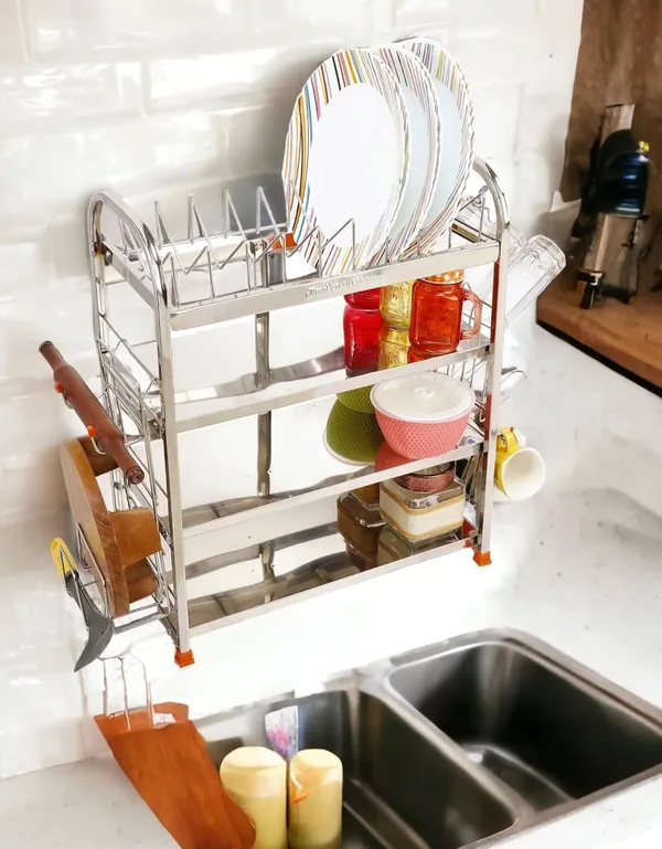 AMOL®_Premium_3-Tier_Stainless_Steel_Kitchen_Rack_|_Rust-Proof_Dish_&_Utensil_Organizer_for_Modern_Indian_Kitchens_|_Space-Saving_Over-the-Sink_Storage_Rack_(22x18_Inches)