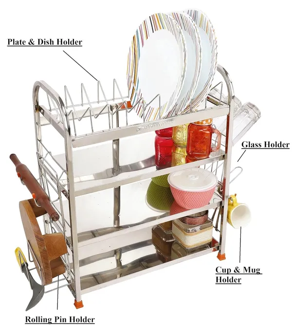 AMOL®_Premium_3-Tier_Stainless_Steel_Kitchen_Rack_|_Rust-Proof_Dish_&_Utensil_Organizer_for_Modern_Indian_Kitchens_|_Space-Saving_Over-the-Sink_Storage_Rack_(22x18_Inches)