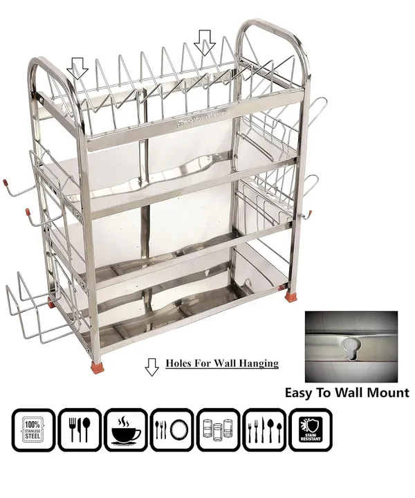 AMOL®_Premium_3-Tier_Stainless_Steel_Kitchen_Rack_|_Rust-Proof_Dish_&_Utensil_Organizer_for_Modern_Indian_Kitchens_|_Space-Saving_Over-the-Sink_Storage_Rack_(22x18_Inches)