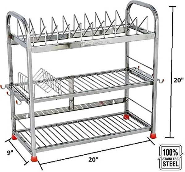 Amol®_Multipurpose_Stainless_Steel_Kitchen_Rack_–_3-Tier_Dish_Drying_Stand,_Wall_Mount_Bartan_Organizer,_Pathre_&_Utensils_Rack_for_Modular_Kitchens_|_Dish_Drainer,_Tumbler_Stand,_Pathiram_Holder,_Platform_or_Wall_Use