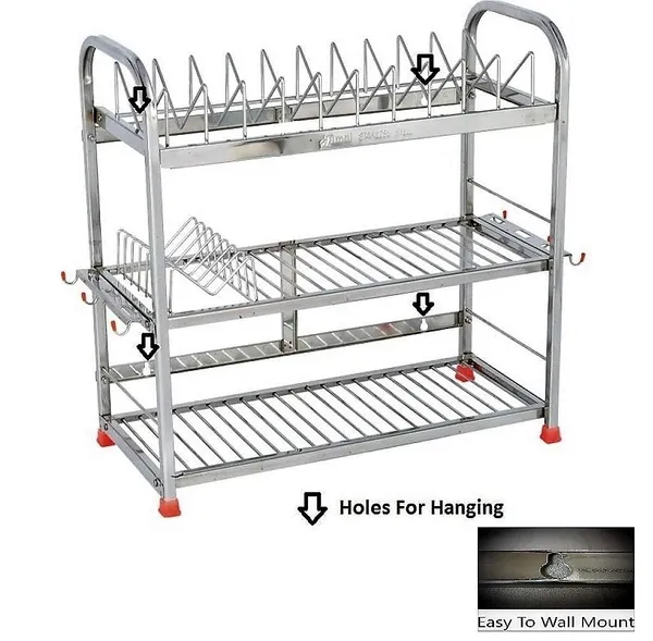Amol®_Multipurpose_Stainless_Steel_Kitchen_Rack_–_3-Tier_Dish_Drying_Stand,_Wall_Mount_Bartan_Organizer,_Pathre_&_Utensils_Rack_for_Modular_Kitchens_|_Dish_Drainer,_Tumbler_Stand,_Pathiram_Holder,_Platform_or_Wall_Use