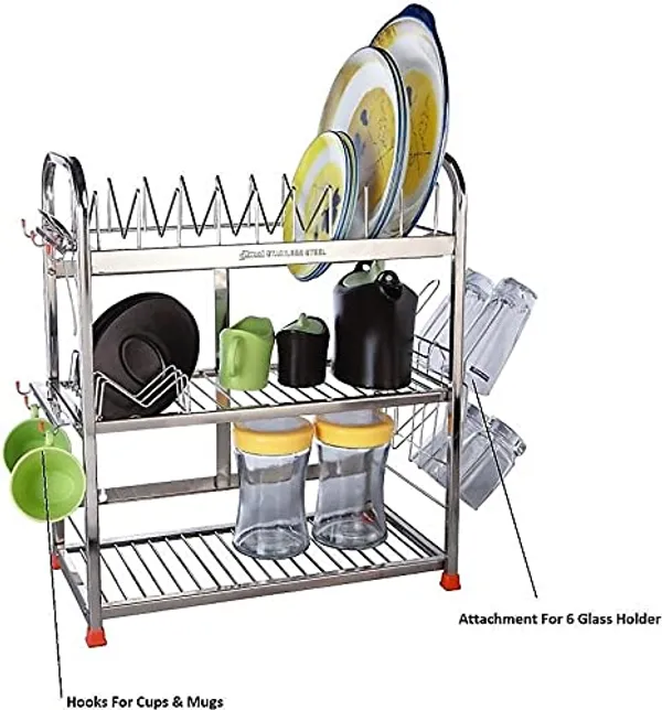 Amol®_Multipurpose_Stainless_Steel_Kitchen_Rack_–_3-Tier_Dish_Drying_Stand,_Wall_Mount_Bartan_Organizer,_Pathre_&_Utensils_Rack_for_Modular_Kitchens_|_Dish_Drainer,_Tumbler_Stand,_Pathiram_Holder,_Platform_or_Wall_Use