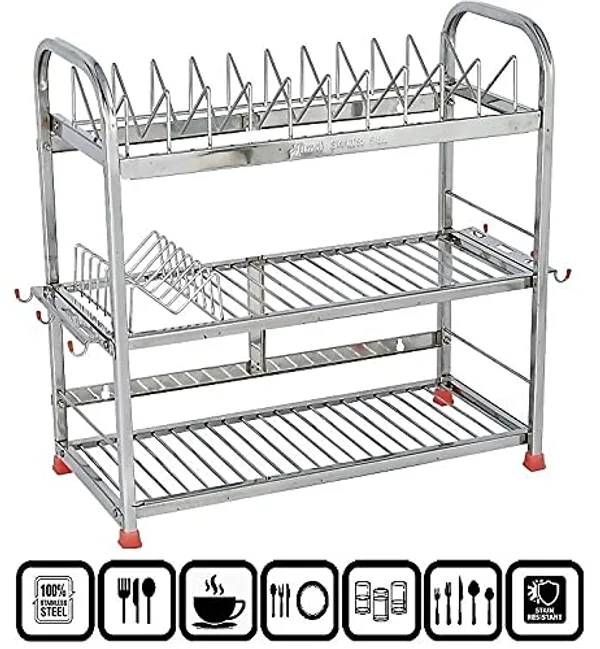 Amol®_Multipurpose_Stainless_Steel_Kitchen_Rack_–_3-Tier_Dish_Drying_Stand,_Wall_Mount_Bartan_Organizer,_Pathre_&_Utensils_Rack_for_Modular_Kitchens_|_Dish_Drainer,_Tumbler_Stand,_Pathiram_Holder,_Platform_or_Wall_Use