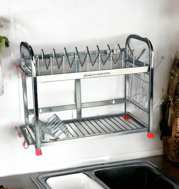 Stainless_Steel_Dish_Rack_|_3-Tier_Kitchen_Utensil_Stand_With_Glass_Holder_For_6_Glasses_|_Wall_Mount_&_Countertop_Organizer_For_Plates,_Bowls_&_Cutlery_|_Rust-Proof,_15_X_18_X_9_Inches