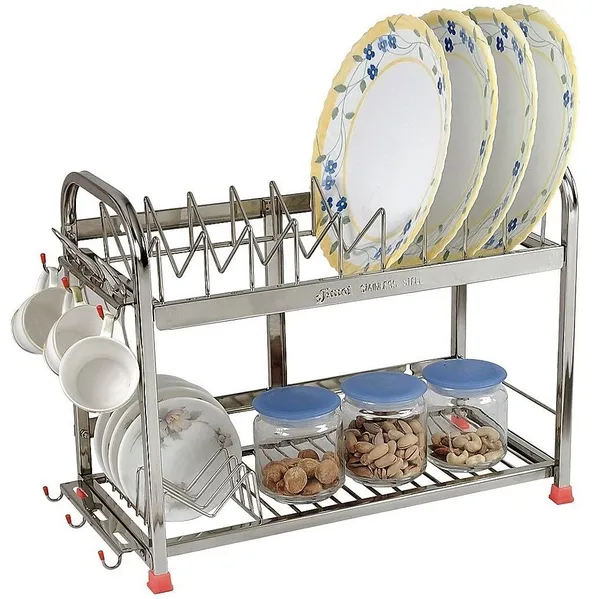 Stainless_Steel_Dish_Rack_|_3-Tier_Kitchen_Utensil_Stand_With_Glass_Holder_For_6_Glasses_|_Wall_Mount_&_Countertop_Organizer_For_Plates,_Bowls_&_Cutlery_|_Rust-Proof,_15_X_18_X_9_Inches