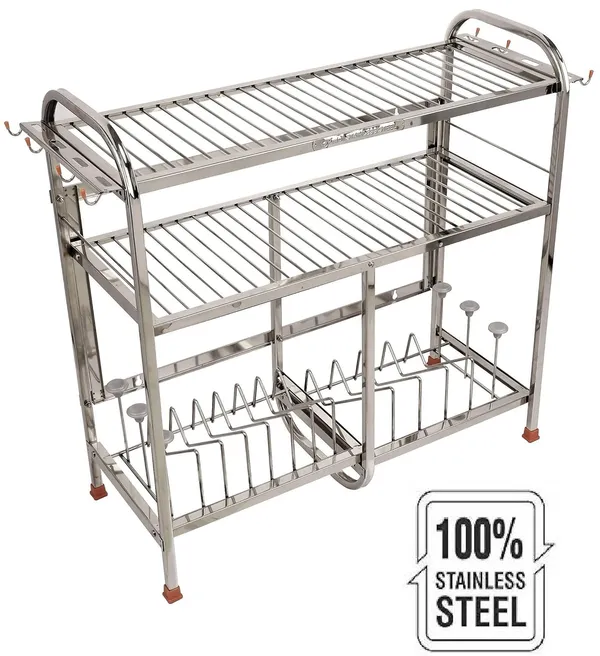 Amol®_Stainless_Steel_Wall_Mount_Dish_Rack_–_24x24_Inch_Medium_Size_Kitchen_Organizer_with_Glass_Hanger,_Plate_Holder_&_Utensils_Drainer_Stand