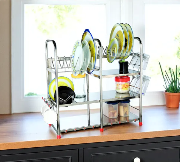 Stainless_Steel_Kitchen_Dish_Rack_|_Vessels_Stand_|_Utensils_Holder_|_Table_Top_|_Wall_Mount_Stand_|_Kitchen_Organizer_|_Steel_Kitchen_Rack_|_24_X_24_Medium_Size