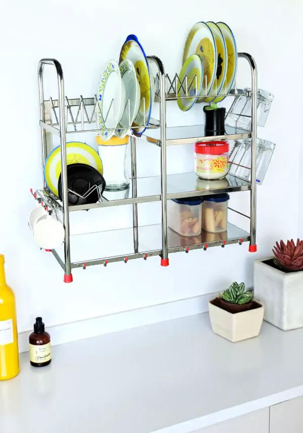 Stainless_Steel_Kitchen_Dish_Rack_|_Vessels_Stand_|_Utensils_Holder_|_Table_Top_|_Wall_Mount_Stand_|_Kitchen_Organizer_|_Steel_Kitchen_Rack_|_24_X_24_Medium_Size