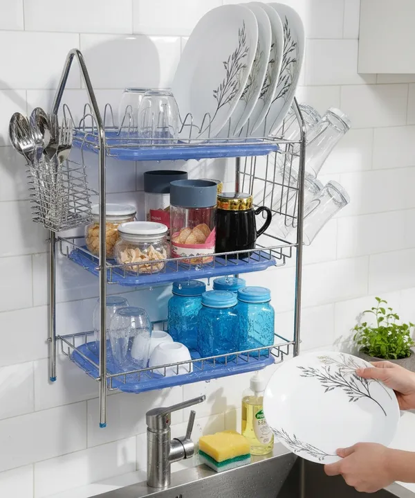 Amol_Dish_Drainer_Kitchen_Rack_Steel_Premium_Stainless_Steel_Utensils_Stand_|_Kitchen_Organizers_|_Dish_Drainer