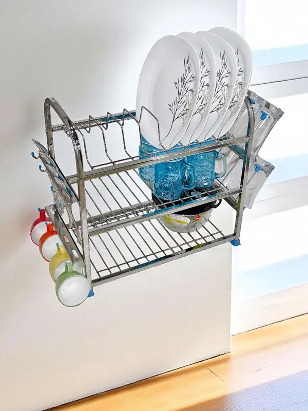 Amol®_Premium_Stainless_Steel_3-Tier_Kitchen_Rack_–_Rust-Proof_Wall_Mount_&_Countertop_Utensil_Organizer_with_Glass,_Spoon_&_Cup_Holders_for_Modern_Modular_Kitchens