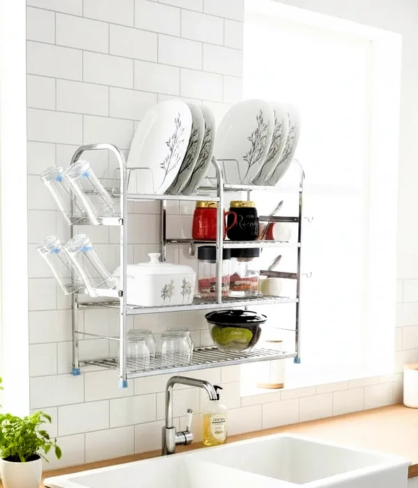 Pure_Stainless_Steel_Dish_|_Cutlery_|_Glasses_|_Wall_mount|_Plate_|_Organizer_Utensil_Kitchen_Rack_25.4D_X_61W_X_61H_Cm