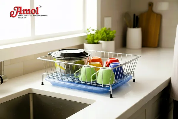 Amol®_Stainless_Steel_Kitchen_Basket_With_Drain_Tray_|_Dish_Drainer_Basket_For_Utensils_|_Drying_Rack_For_Kitchen_Platform_|_Rust-Proof_Utensil_Stand_&_Storage_Organizer_(Made_In_India)_38_X_26_X_8_Cm