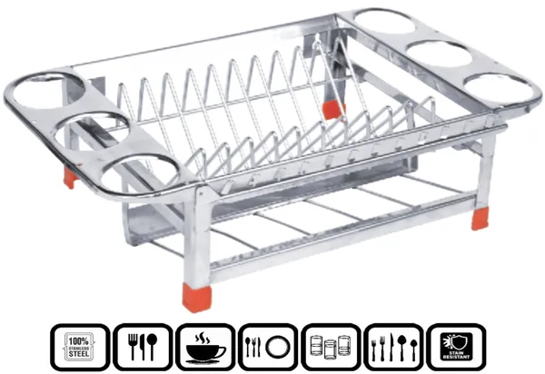 Amol_Stainless_Kitchen_Rack_|_Dish_Rack_|_Drainer_Stand_|_Cup_Saucer_Stand_|_Glass_Holder_|_Small_Size(Stainless_Steel)_43.2D_X_27.9W_X_12.7H_Cm