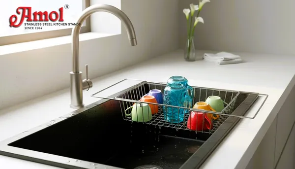 Amol®_Stainless_Steel_Sink_|_Dish_|_Utensils_Rack_|_Sink_Organizers_For_Modern_Kitchen_|_Kitchen_Sink_Drain_Basket_|_Kitchen_Sink_Organizer_38_X_26_X_8_Cm