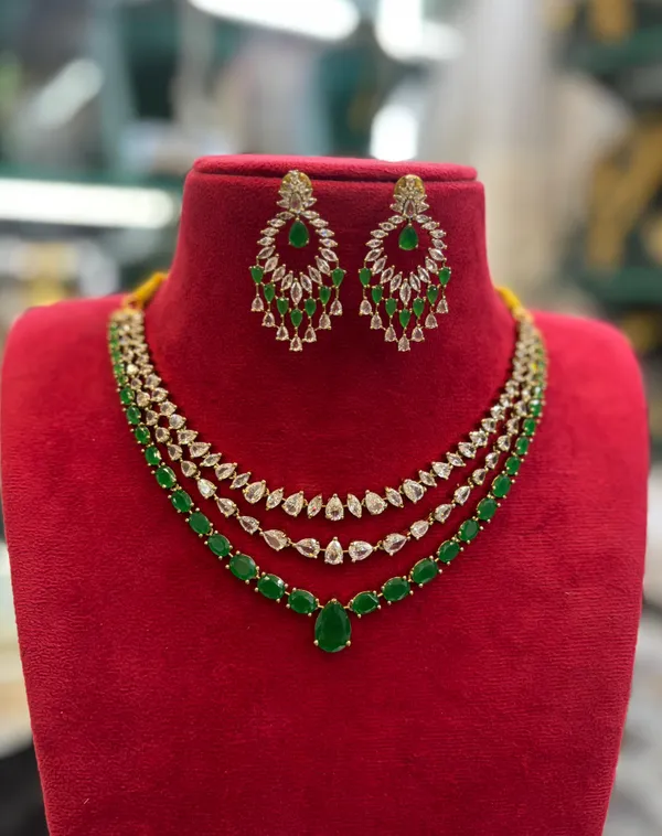 Golden_And_Green_Alloy_Necklace_Set_For_Women