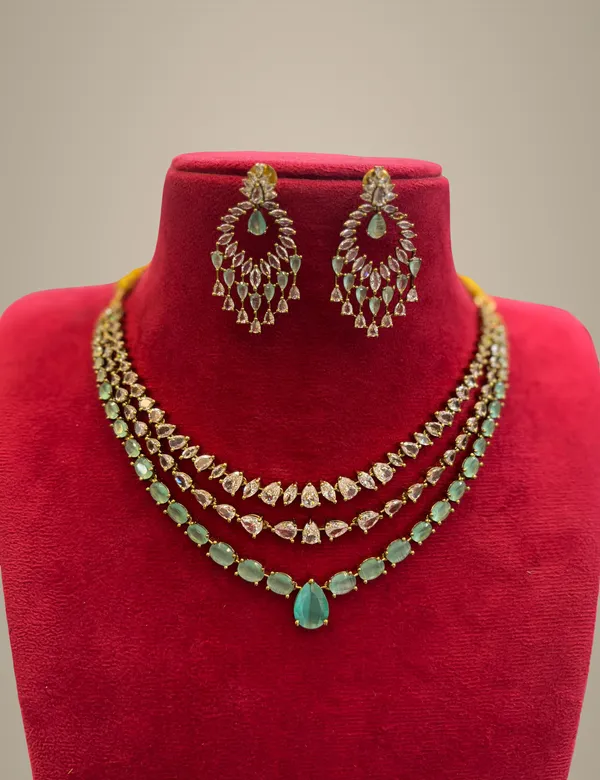 Golden_And_Green_Alloy_Necklace_Set_For_Women
