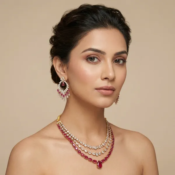 Golden_And_Red_Alloy_Necklace_Set_For_Women