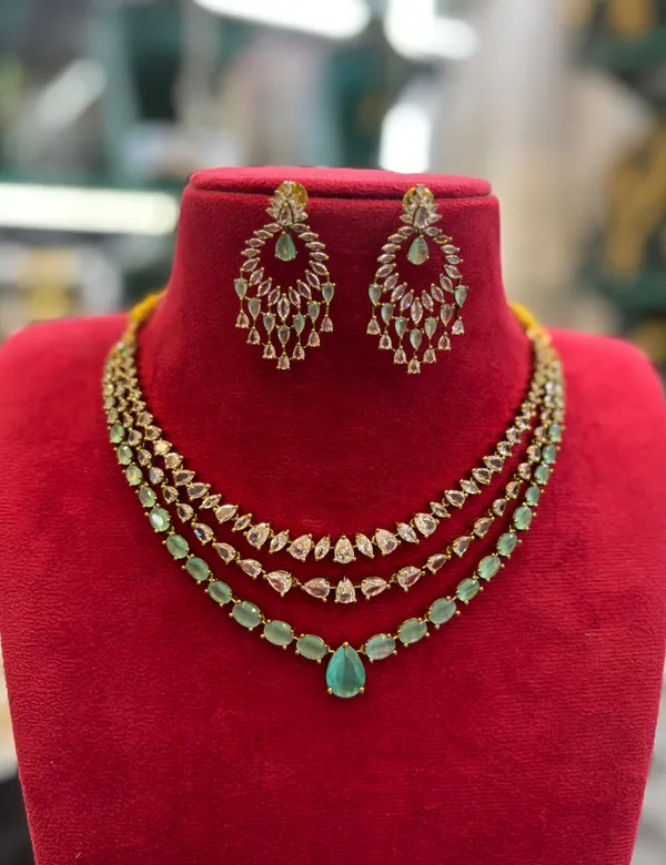 Golden_And_Green_Alloy_Necklace_Set_For_Women