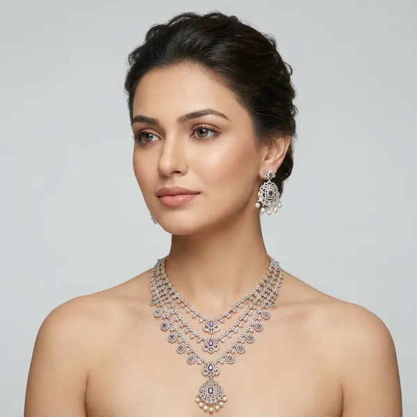 Silver_Alloy_Necklace_Set_For_Women