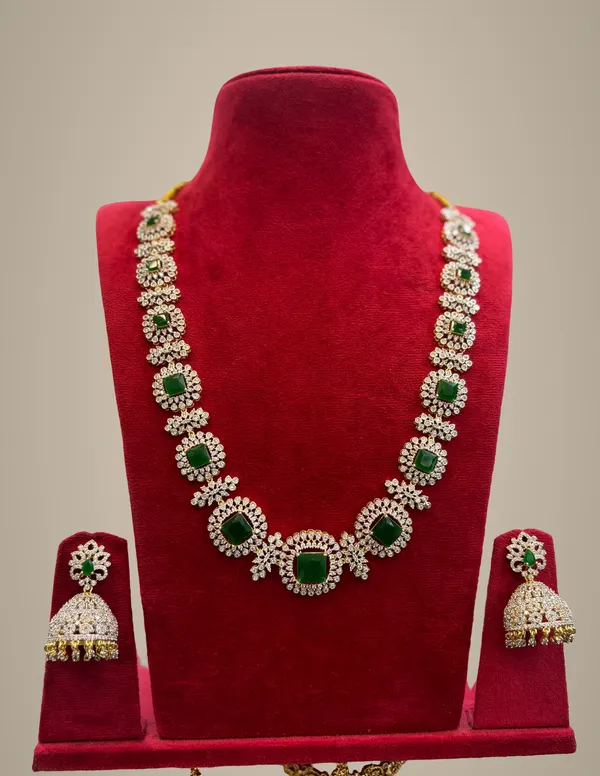 Green_Alloy_Necklace_Set_For_Women