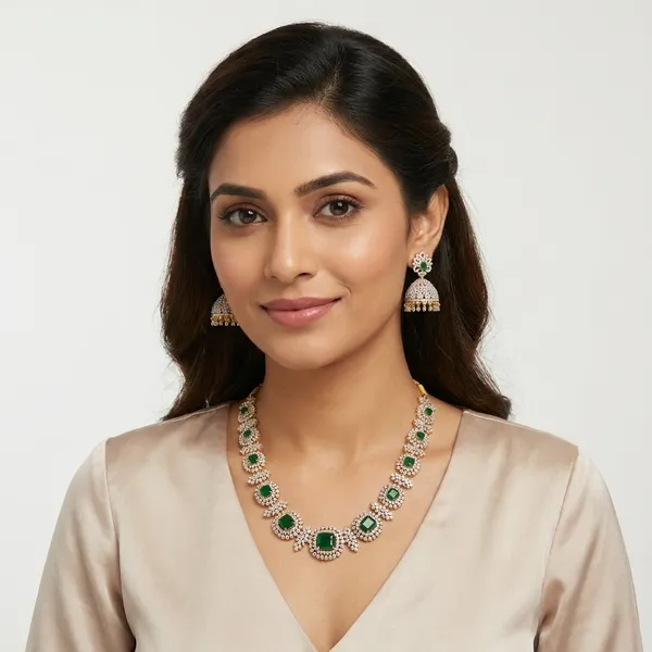 Green_Alloy_Necklace_Set_For_Women