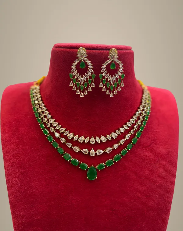 Golden_And_Green_Alloy_Necklace_Set_For_Women