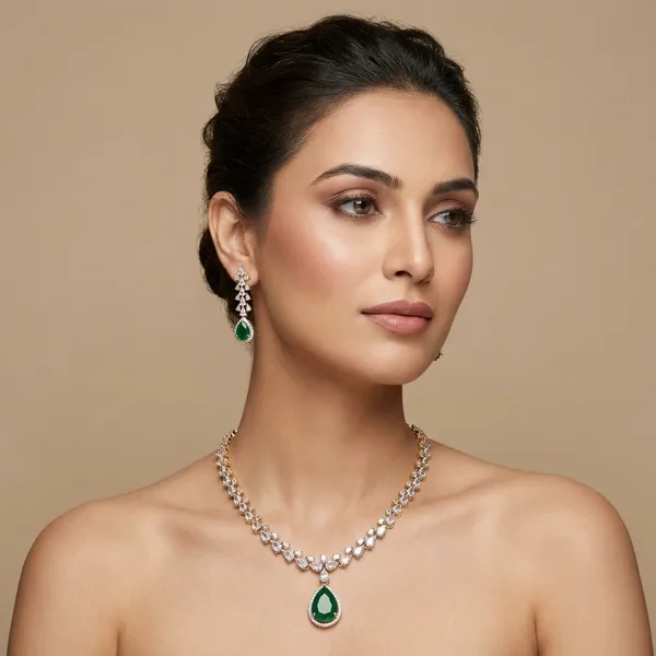 Green_Alloy_Necklace_Set_For_Women