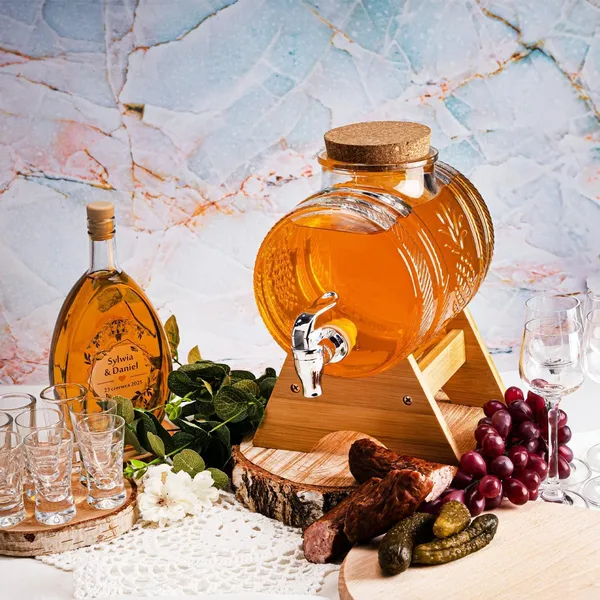 3_Liter_Glass_Iced_Drink_Dispenser_with_Spout_&_Tap,_Lid_&_Wooden_Stand_Cold_Beverage_Dispenser_for_Water,_Juice,Beer,Cocktails,Home_&_Restaurant,Office,_Bar,_Party