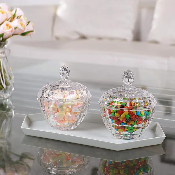 premium_Glass_Candy_Dish_with_Lid,_Crystal_Candy_Jar,_Cookie_Jar,_Flower_Decorative_Candy_Bowl,_Jewelry_Dish_(Set_of_1)