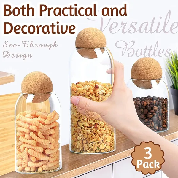 Storage_Glass_Jar_With_Ball_Cork_Lid,Tea_Coffee_Sugar_Containers_For_Kitchen_Storage_Container_With_Lid_For_Tea_Coffee_&_Sugar,_Dry_Fruit_Jars,_Storage_Box,_Set_Of_3_(3,_M-16),Transparent