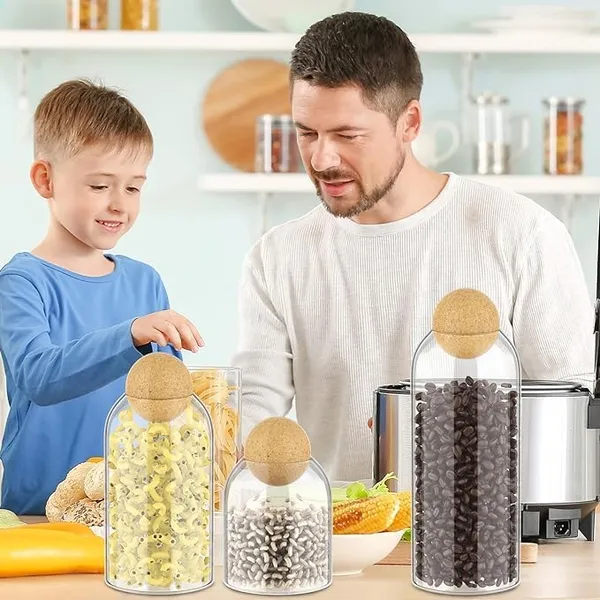 Storage_Glass_Jar_With_Ball_Cork_Lid,Tea_Coffee_Sugar_Containers_For_Kitchen_Storage_Container_With_Lid_For_Tea_Coffee_&_Sugar,_Dry_Fruit_Jars,_Storage_Box,_Set_Of_3_(3,_M-16),Transparent