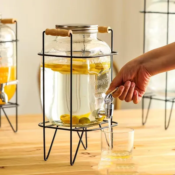 Glass_Beverage_Dispenser_with_Metal_Stand,_5_Liter,_Drink_Container_with_Spigot,_Wooden_Handle_Perfect_for_Party,Bars,Home_&_Restaurants_Set_of_1,_Black