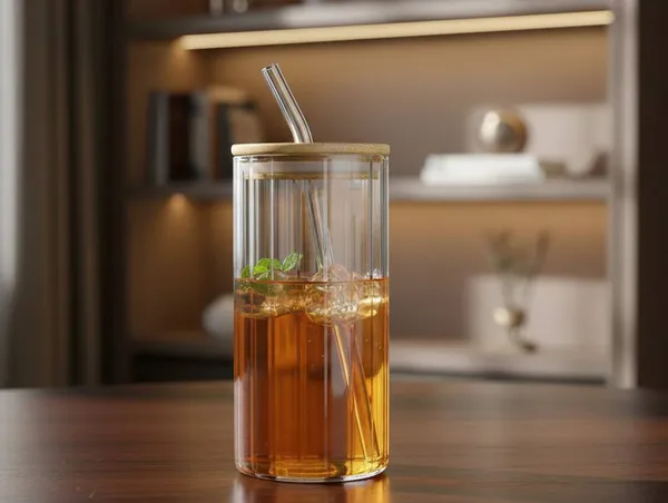 350ml_Drink_Coffee_Glass_Cup_with_Lid_and_Straw_Transparent,_Clear_Set_of_(1)