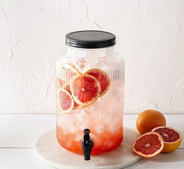 5.5_Liter_Glass_Beverage_Dispenser_with_Tap_&_Black_Lid,_Drink_Dispensers_for_Beer,_Water,_Cocktails,_Detox_Drinks,_Party,Bars,Home_&_Restaurants,Wedding_Decoration