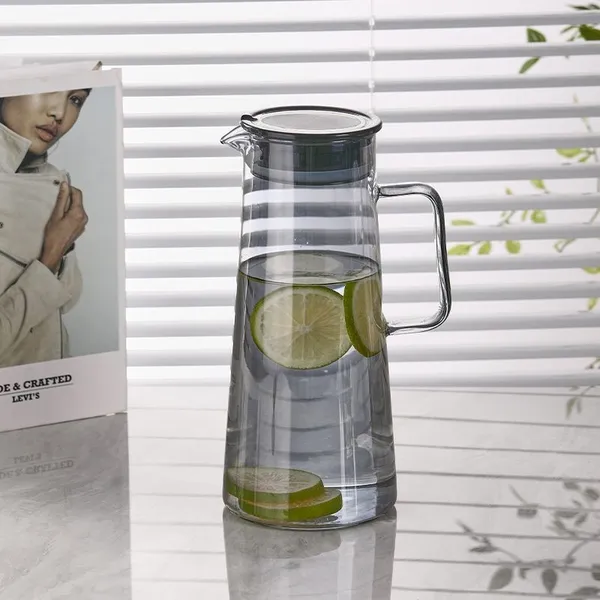 Premium_Juice_and_Water_Black_Glass_Pitcher_jug_with_Lid_1.8_Liter_Romantic_Style_jug_with_Handle_hot_Cold_Water,_ice_Lemon_Tea,_Milk,Beverage