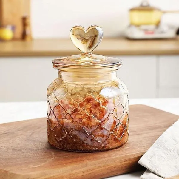 Brown_Glass_Food_Storage_Jars_with_Glass_Lids_700ml_Set_of_6,_Love_Heart_Handle_Lid_Jar_for_Home_Kitchen,Flour,_Sugar,_Coffee,_Pasta,_Grains,_Cookies,_Snacks