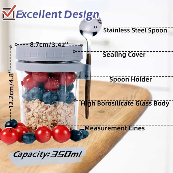 Premium_Oats_Container_450_ML_1_Pcs_(random_color)_Oats_Jars_with_Lid_and_Spoon_For_Overnight_Oats_Leak_Proof_Container_with_Measurment_For_Cereal_Fruit_Vegetable_Milk_Salad_Yogurt