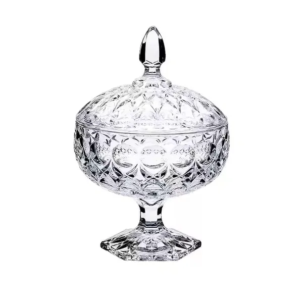 Premium_Glass_Candy_Dish_with_Lid,_Clear_Glass_Candy_Jar,_Cookie_Jar,_Decorative_Candy_Bowl,_Jewellery_Dish,_Covered_Candy_Jars_for_Buffet,_Kitchen,_Home,_Office_Desk