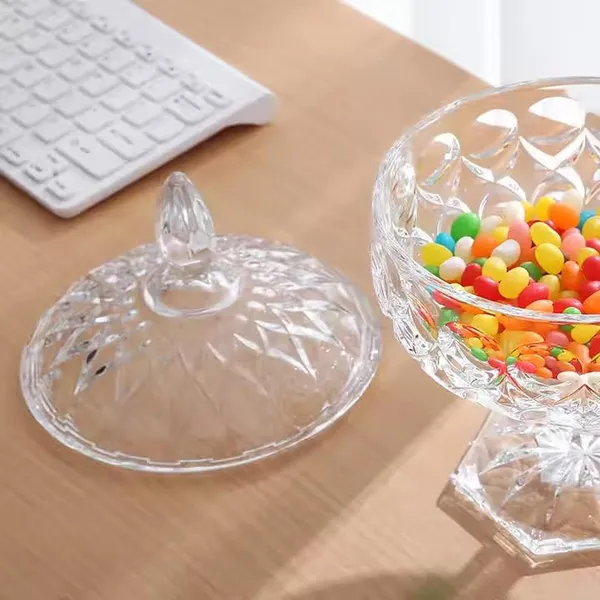 Premium_Glass_Candy_Dish_with_Lid,_Clear_Glass_Candy_Jar,_Cookie_Jar,_Decorative_Candy_Bowl,_Jewellery_Dish,_Covered_Candy_Jars_for_Buffet,_Kitchen,_Home,_Office_Desk