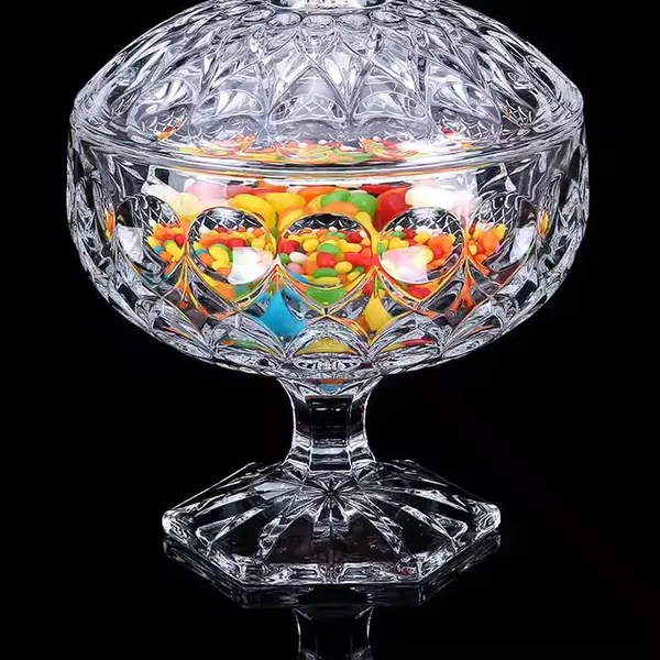 Premium_Glass_Candy_Dish_with_Lid,_Clear_Glass_Candy_Jar,_Cookie_Jar,_Decorative_Candy_Bowl,_Jewellery_Dish,_Covered_Candy_Jars_for_Buffet,_Kitchen,_Home,_Office_Desk