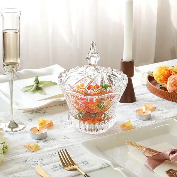 Premium_Glass_Candy_Dish_with_Lid,_Clear_Glass_Candy_Jar,_Cookie_Jar,_Decorative_Candy_Bowl,_Jewellery_Dish,_Covered_Candy_Jars_for_Buffet,_Kitchen,_Home,_Office_Desk