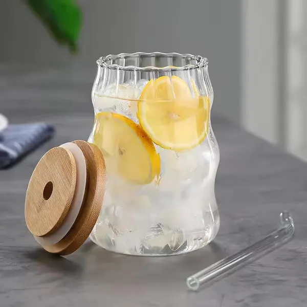 450ml_Drink_Coffee_Glass_Cup_with_Lid_and_Straw_Transparent,_Clear_Set_of_(1)