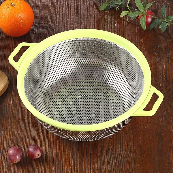 Mivana_Stainless_Steel_Colander,_28_CM_Micro-Perforated_&_Footed_Metal_Colander_with_Handle_for_Kitchen_Food/Vegetable/Fruit/Rice/Pasta/Noodles_-_Dishwasher_Safe
