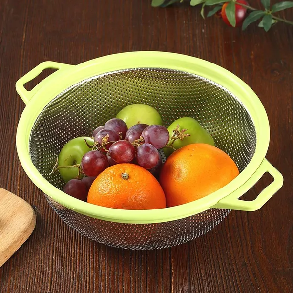 Mivana_Stainless_Steel_Colander,_28_CM_Micro-Perforated_&_Footed_Metal_Colander_with_Handle_for_Kitchen_Food/Vegetable/Fruit/Rice/Pasta/Noodles_-_Dishwasher_Safe