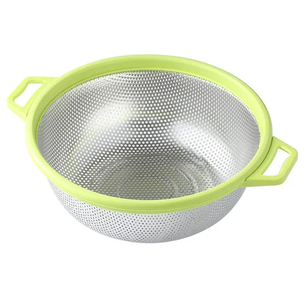 Mivana_Stainless_Steel_Colander,_28_CM_Micro-Perforated_&_Footed_Metal_Colander_with_Handle_for_Kitchen_Food/Vegetable/Fruit/Rice/Pasta/Noodles_-_Dishwasher_Safe