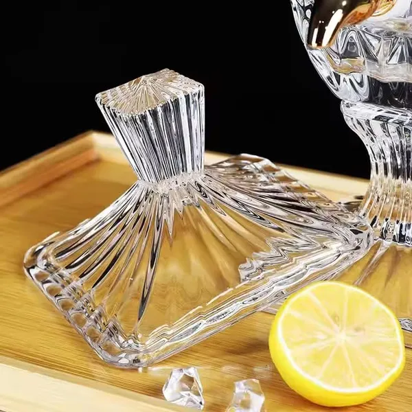 2.5_Liter_Glass_Iced_Drink_Dispenser_with_Spout_&_Tap,_Beverage_Dispensers_for_Beer,_Water,_Cocktails,_Detox_Drinks,_Home_&_Restaurants,_Office,_Bars,Party,Gift_Set_of_1
